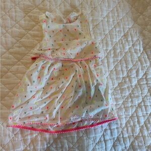 Cat & Jack White Dress with Pink Trim
